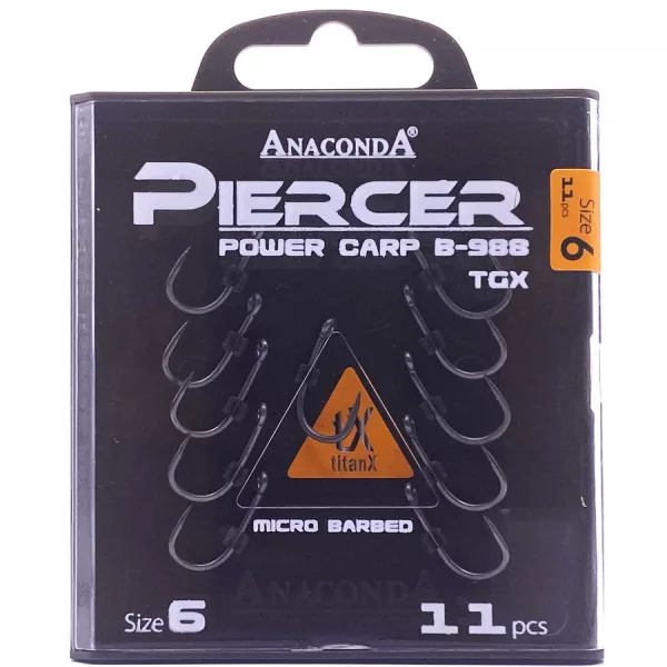 Anaconda Piercer Power Carp B-988 TGX 6 Öhr, Widerhaken Karpfenhaken 11db