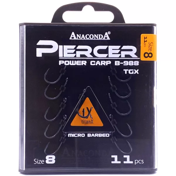 Anaconda Piercer Power Carp B-988 TGX 8 Öhr, Widerhaken Karpfenhaken 11db