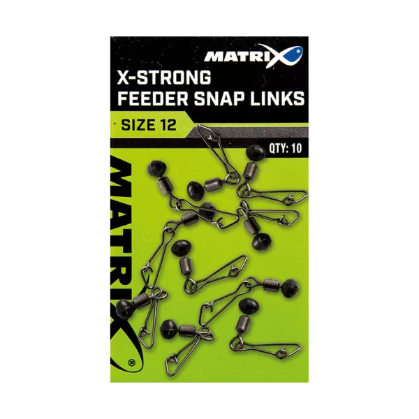 Matrix X-Strong Feeder Bead Snap Links 10 Wirbel 10 Stk.