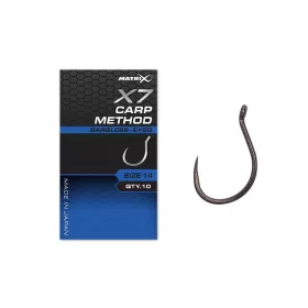   Matrix X7 Carp Method 12 Barbless Ösenhaken, ohne Widerhaken 10 Stk.