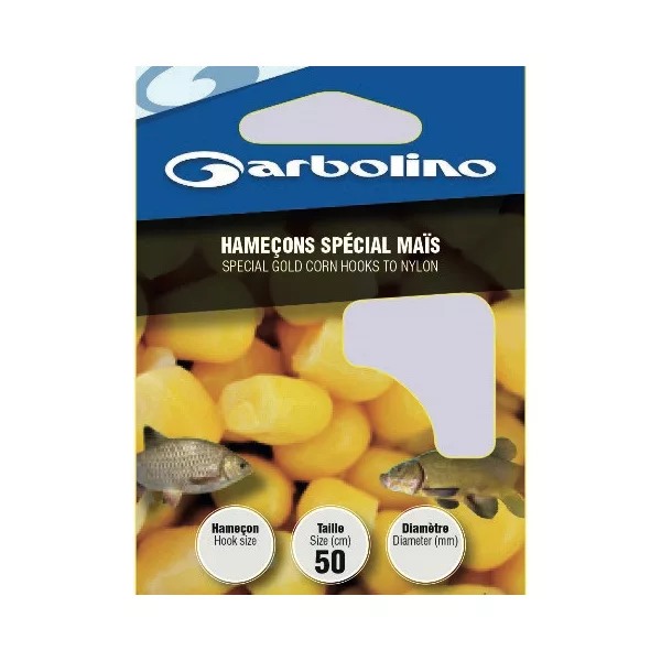 GARBOLINO SPECIAL GOLD CORN HTN 8 (SIZE 8 LINE 0,20mm) vorgebundener Haken