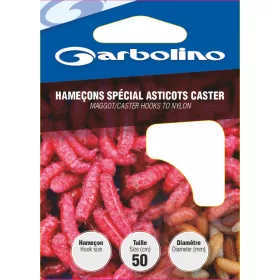   Garbolino Maden-/Caster-Haken an Nylon 14 mit Plättchen, mit Widerhaken, Monofil vorgebundener Haken 10 Stück