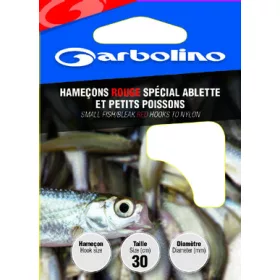  GARBOLINO SMALL FISH/BLEAK RED HTN 20 (SIZE 20 LINE 0,08mm) vorgebundenes Haken