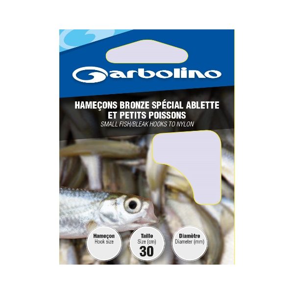 GARBOLINO SMALL FISH/BLEAK BRONZE 18 (SIZE 18 LINE 0,08mm) vorgebundener Haken