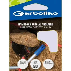   Garbolino Waggler/Stick Float Hooks To Nylon 14 Plättchen, mit Widerhaken Monofile Vorfachhaken 10 Stück