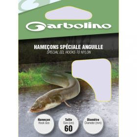   Garbolino - SPECIAL EEL L28 H4 - Monofiler vorgebundener Haken - Vorgebundener Haken - Widerhakenhaken, Plättchenhaken
