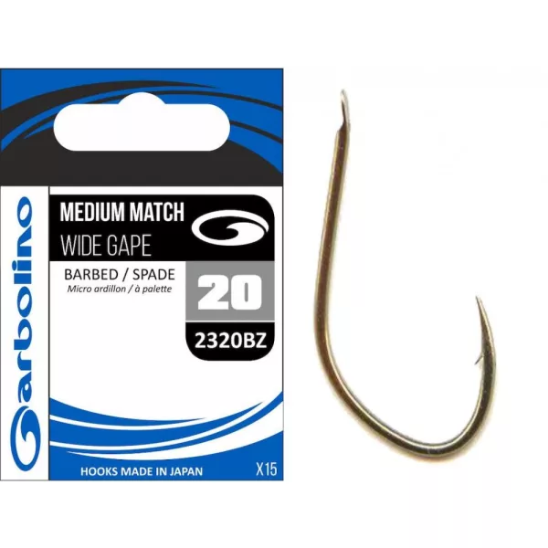 Garbolino 2320BZ Haken 20 / MEDIUM MATCH / WIDE GAPE