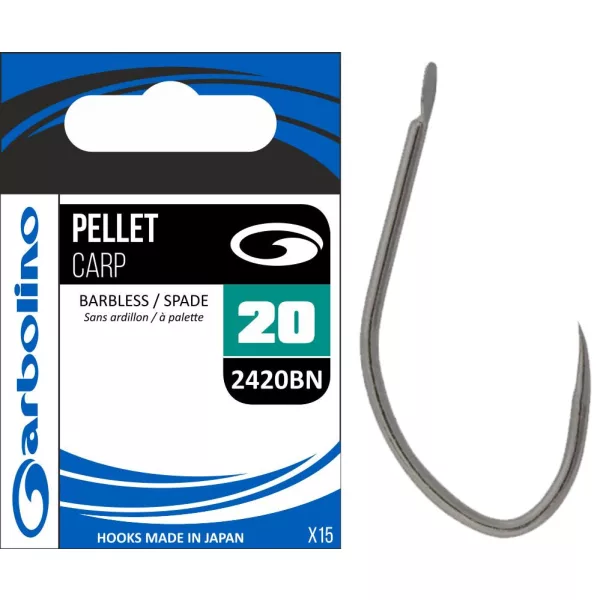 Garbolino - COMMERCIAL MATCH HOOKS - PELLET CARP 2420BN - BARBLESS 18 Haken