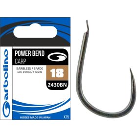   Garbolino - COMMERCIAL MATCH HOOKS - POWER BEND CARP 2430BN - BARBLESS 14 Haken