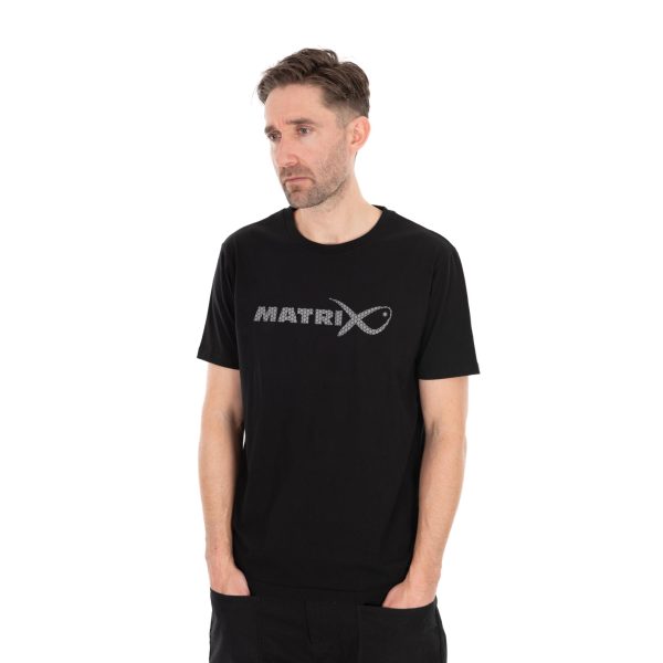 Matrix Large Fade Logo Schwarz-Graues T-Shirt 3XL
