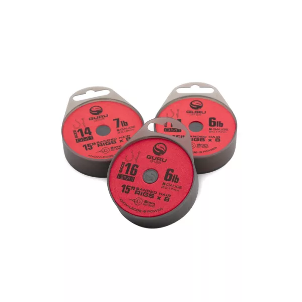 Guru QM1 Bait Bands 14 Ösen, widerhakenloser, vorgebundener Monofilhaken 8 Stk.