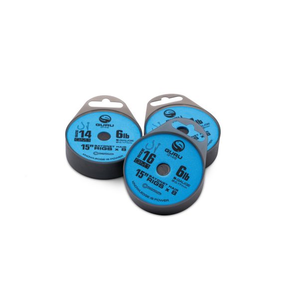 Guru QM1 Bayonet 14 Ösen, widerhakenloser, vorgebundener Monofilhaken 8 Stk.