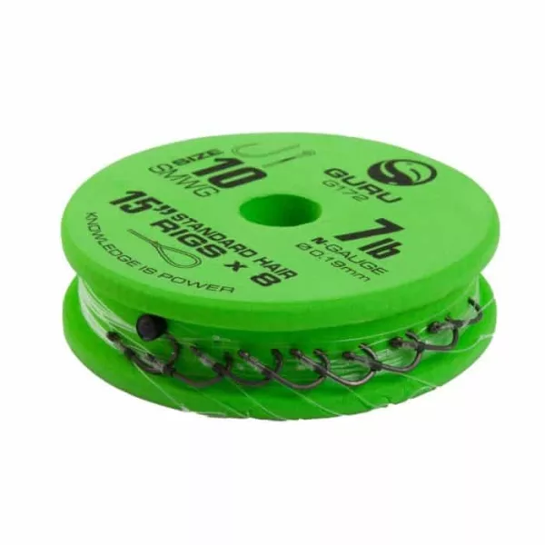 GURU SUPER MWG STANDARD HAIR READY RIGS 15 Größe 16 (0.17mm) vorgebundener Haken