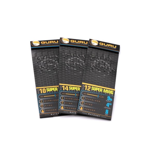 Guru SMWG Bayonet Rig 14 Geöhrter, widerhakenloser Monofil Fertighaken 8 Stk.