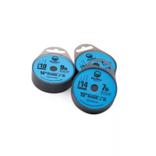 Guru SMWG Bayonet Rig 16 Geöhrter, widerhakenloser Monofil Fertighaken 8 Stk.