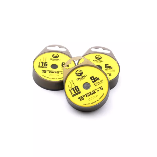 Guru SMWG Speed Stop Rig 16 Geöhrter, widerhakenloser Monofil Fertighaken 8 Stk.