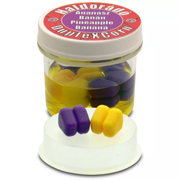 Haldorádó DupleXCorn Ananas-Banane 8 Stück/Box 10x9x9,5mm Gummimais