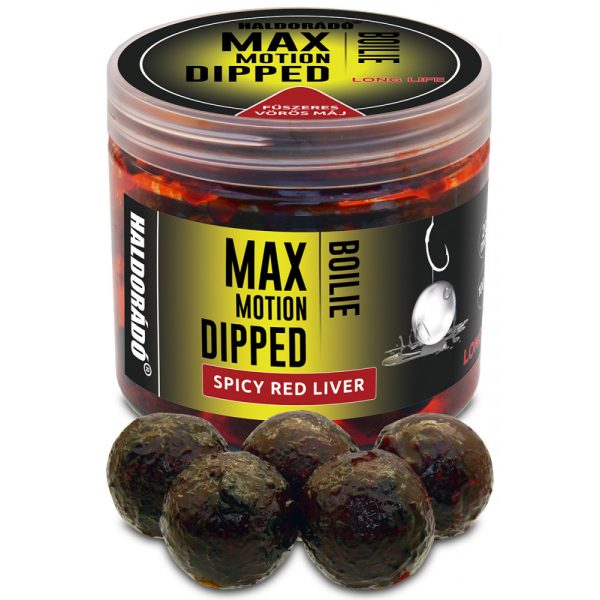 Haldorádó Max Motion Boilie Dipped Würzige Rote Leber 100g 20mm Boilie
