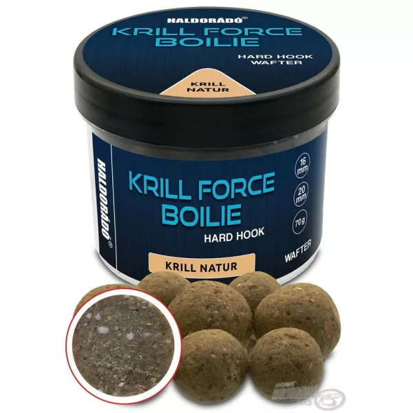 Haldorádó Krill Force Boilie Hard Hook Wafter 16, 20 mm Krill Natur Hakenboilie 70gr
