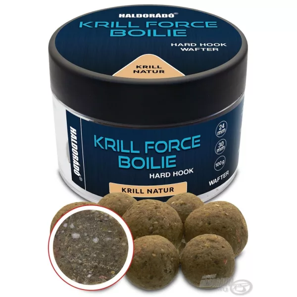 Haldorádó Krill Force Boilie Hard Hook Wafter 24, 30 mm Krill Natur Hakenboilie 100gr