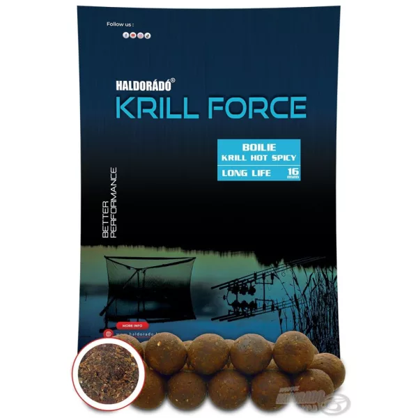 Haldorádó Krill Force Boilie Long Life 16mm Krill Scharf Würzig Futter Boilie 700gr
