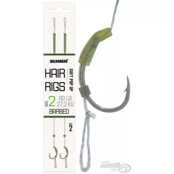 Haldorádó Soft Pop Up Hair Rigs 2 Ösen, Bart Vorgebunden Boilihaken 2 Stk.