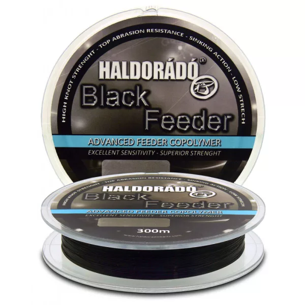 Haldorádó Black Feeder 0,18mm 300m Monofile Hauptschnur - schwarz