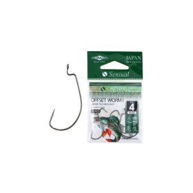  Mikado Sensual Offset Worm 1 geöst, mit Widerhaken Offset Haken 5 Stk.