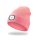 EnergoTeam Strickmütze mit wiederaufladbarer LED-Lampe Rosa