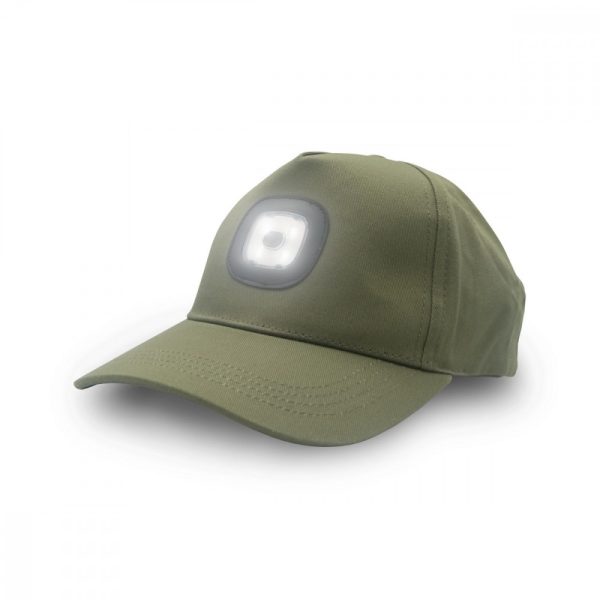 EnergoTeam Baseballkappe mit wiederaufladbarer LED-Lampe Militärgrün