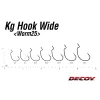 Decoy Worm25 Kg Hook Wide 5/0 Ns Schwarz Widerhaken, Öhr Offset-Haken 4 Stk.