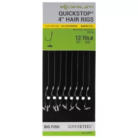   Korum Big Fish Hair Rigs W Quickstops Größe 10 Ösenhaken ohne Widerhaken Monofil vorgebundener Haken