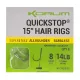 Korum 38cm Big Fish Hair Rigs W Quickstops Size 10 Monofil-Vorfachhaken mit Öse und ohne Widerhaken