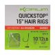 Korum 38cm Big Fish Hair Rigs W Quickstops Size 10 Monofil-Vorfachhaken mit Öse und Widerhaken