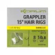 Korum Grappler Hair Rigs 38cm 8 Widerhakenlose Öhrhaken aus Monofil vorgebunden