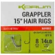 Korum Grappler Hair Rigs 38cm 10 Barbed Ösen Monofil Vorfachhaken