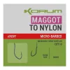 Korum Xpert Maggot Hooks To Nylon Monofil Vorgebundener Haken mit Widerhaken 14