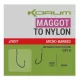Korum Xpert Maggot Hooks To Nylon Monofil Vorgebundener Haken mit Widerhaken 14