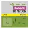 Korum Xpert Maggot Hooks To Nylon Monofile vorgebundene Haken ohne Widerhaken 16