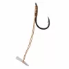 Korum Quickstop Hook Hairs 12 mit Öhr, mit Widerhaken, Monofil vorgebundene Haken 4 Stk.