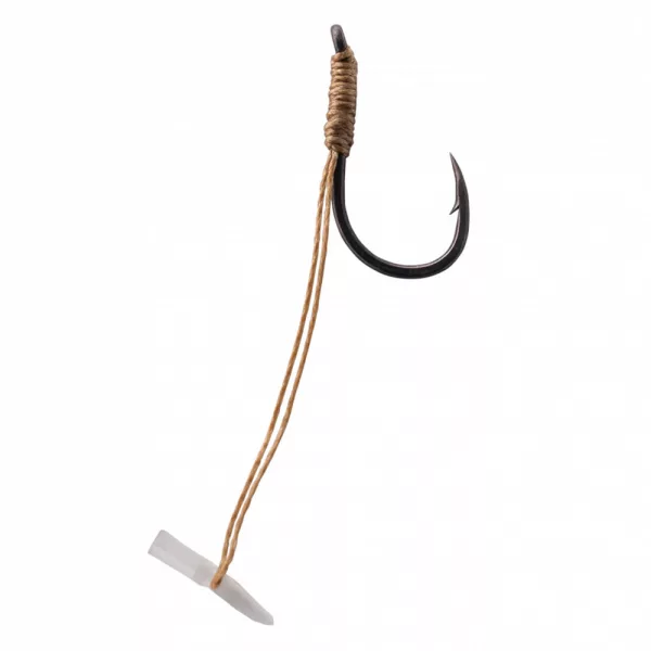 Korum Quickstop Hook Hairs 12 mit Öhr, mit Widerhaken, Monofil vorgebundene Haken 4 Stk.