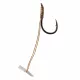 Korum Quickstop Hook Hairs 14 mit Öhr, mit Widerhaken, Monofil vorgebundene Haken 4 Stk.