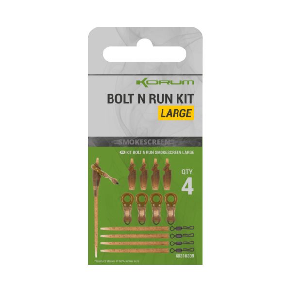 Korum Smokescreen Bolt N Run Kit Large Endmontage-Set 4 Stück