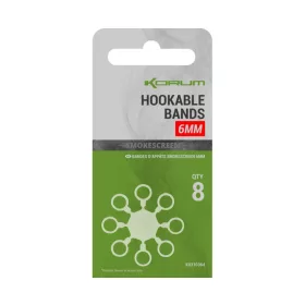 Korum Smokescreen Hookable Bands 6mm Pelletringe 8 Stück