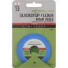 Korum Limitless Quickstop Feeder Hair Rigs 1m 12 Ösen, Widerhaken Monofil Gebundener Haken 8Stk