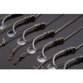   Korum Power Braid Method Hair Rigs 12 Ösen, Widerhaken Geflochtene Vorfachhaken 8Stk