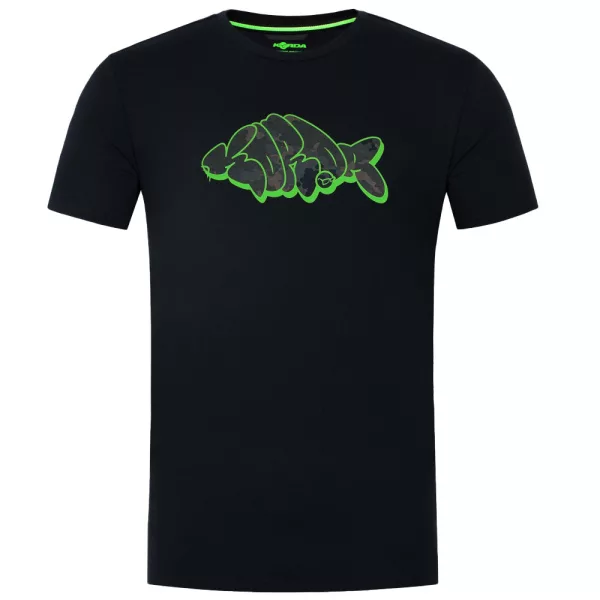 Korda Gemustertes Schwarzes T-Shirt S