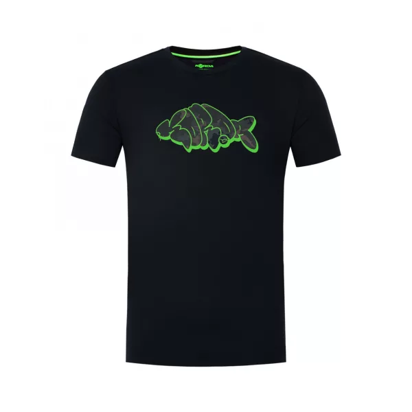 Korda Gemustertes Schwarzes T-Shirt L