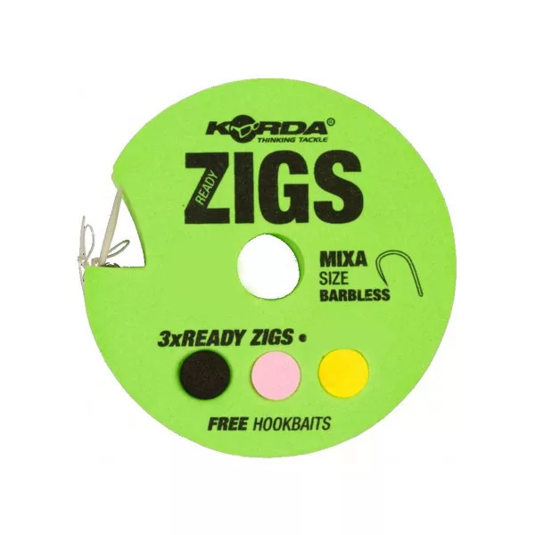 Korda Ready Zigs 6 (180cm) Barbless Größe 10 - vorgebundenes Boilie ZIG Haken-Vorfach