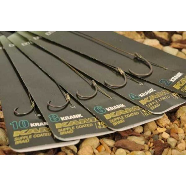 Korda Krank Ready Rig Barbed Größe 8 - vorgebundenes Karpfenhaken-Vorfach